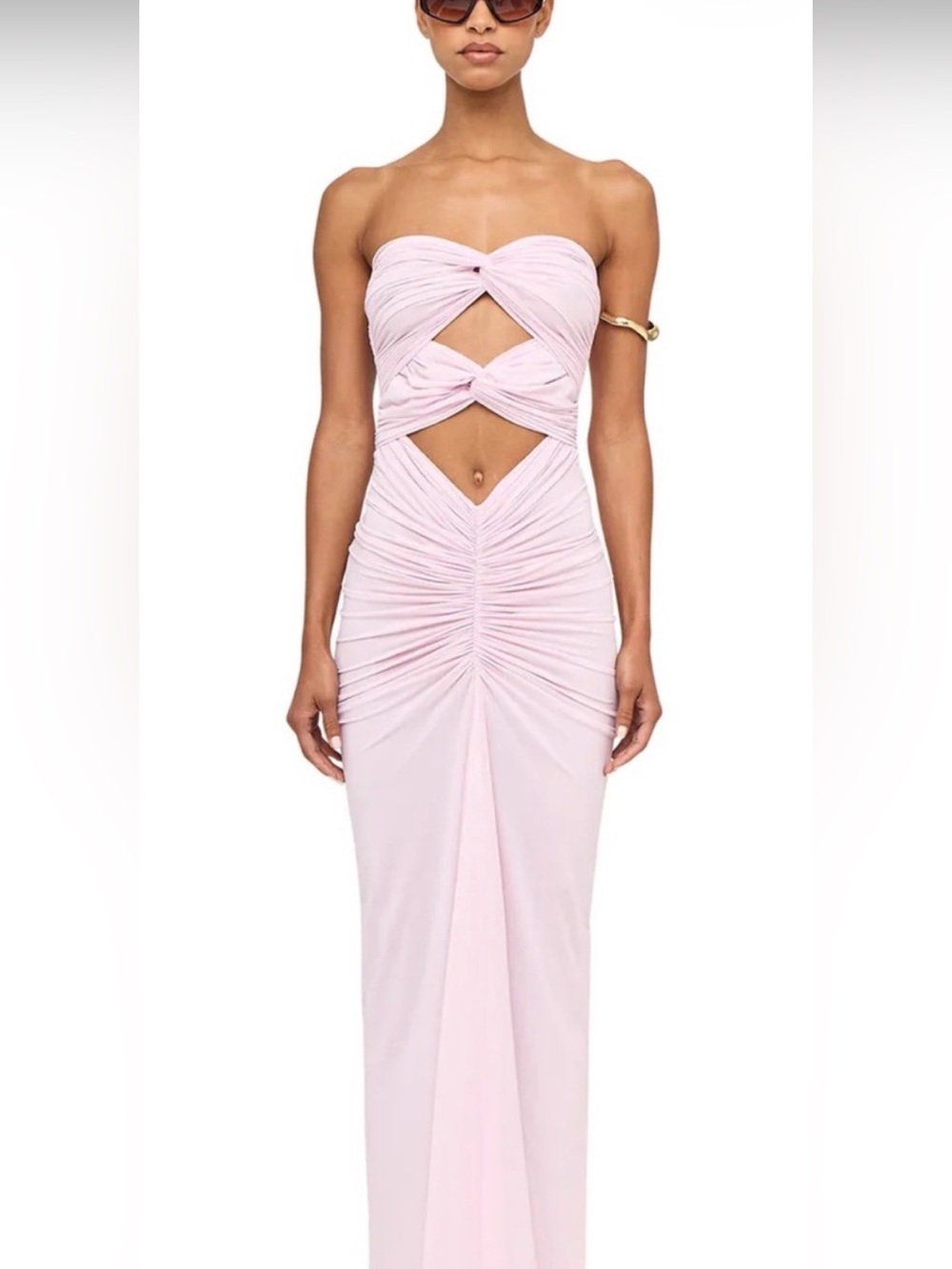 Ronny Kobo Be Pink Ruched Cutout Maxi Dress XS worn once
